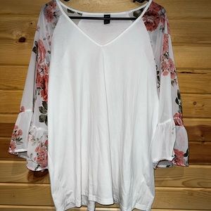 SHEIN sheer sleeve blouse